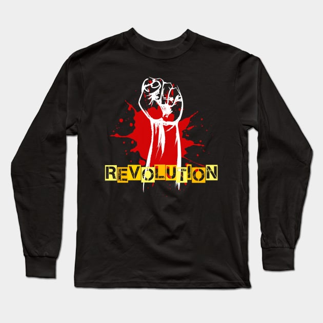 Revolution Raised Fist Long Sleeve T-Shirt by VintageArtwork